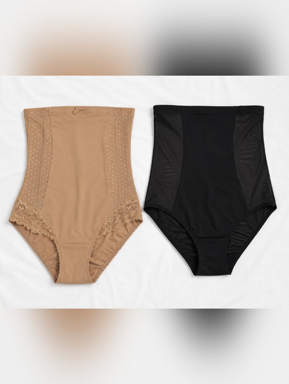 2 PrimaDonna Shapewear Women's Small EU 38 Nude/Black High Waist Control Panties